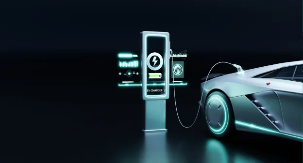 Image illustrant une voiture en train de charger à la borne