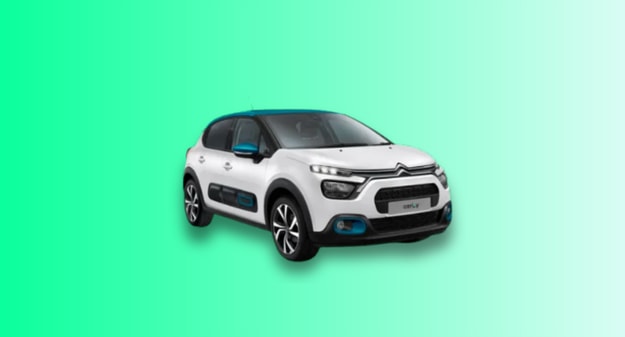 voiture Citroën sur fond vert 