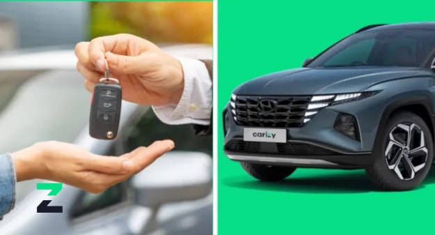 remise de clés de voiture main à main avec voiture à droite